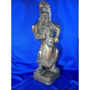 Vintage Hand Carved Wooden Asian Type Warrior